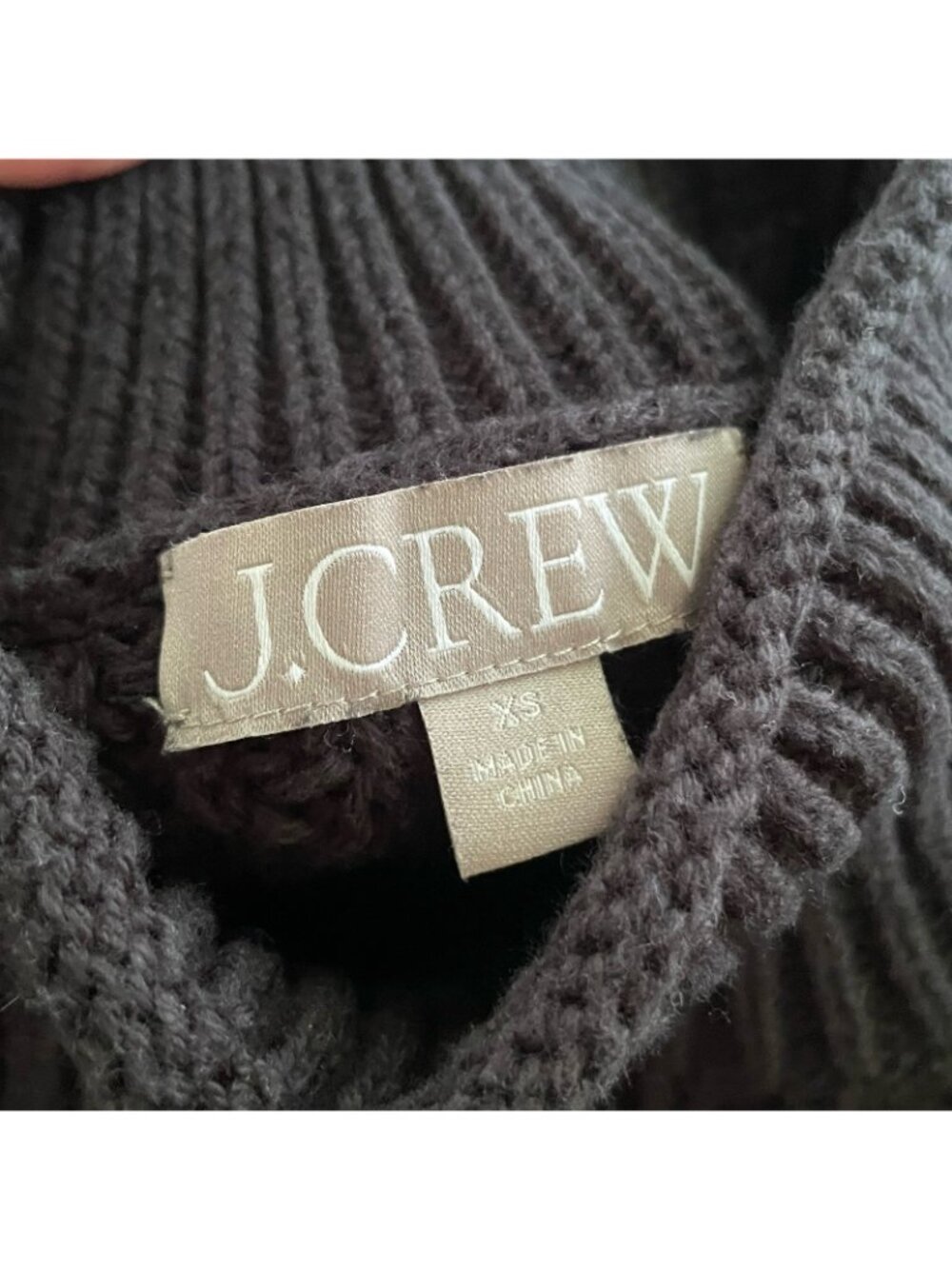 J Crew Womens Relaxed Rollneck Sweater XS Black Cotton Preppy Oversized Chunky - Picture 8 of 10